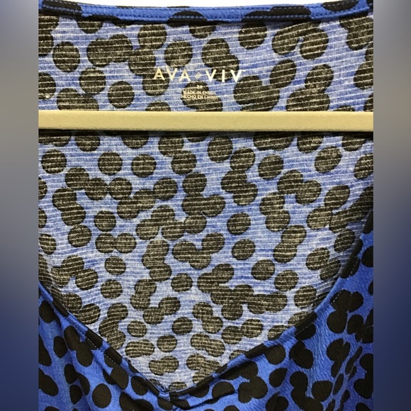 Ava & Viv Blue Dot 2x Faux Wrap Dress - Picture 5 of 8